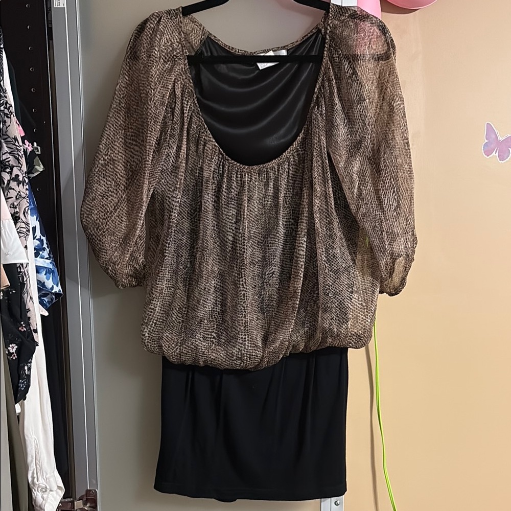Costa Blanca Brown and Black Blouse